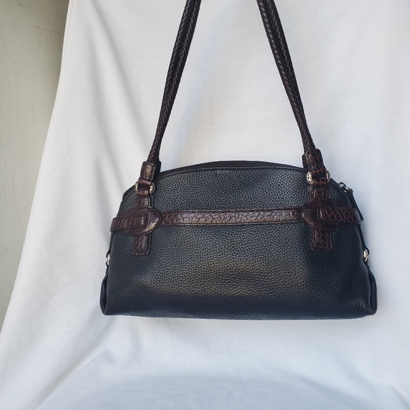 Brighton Black & Brown Pebble Leather Handbag - Picture 6 of 15